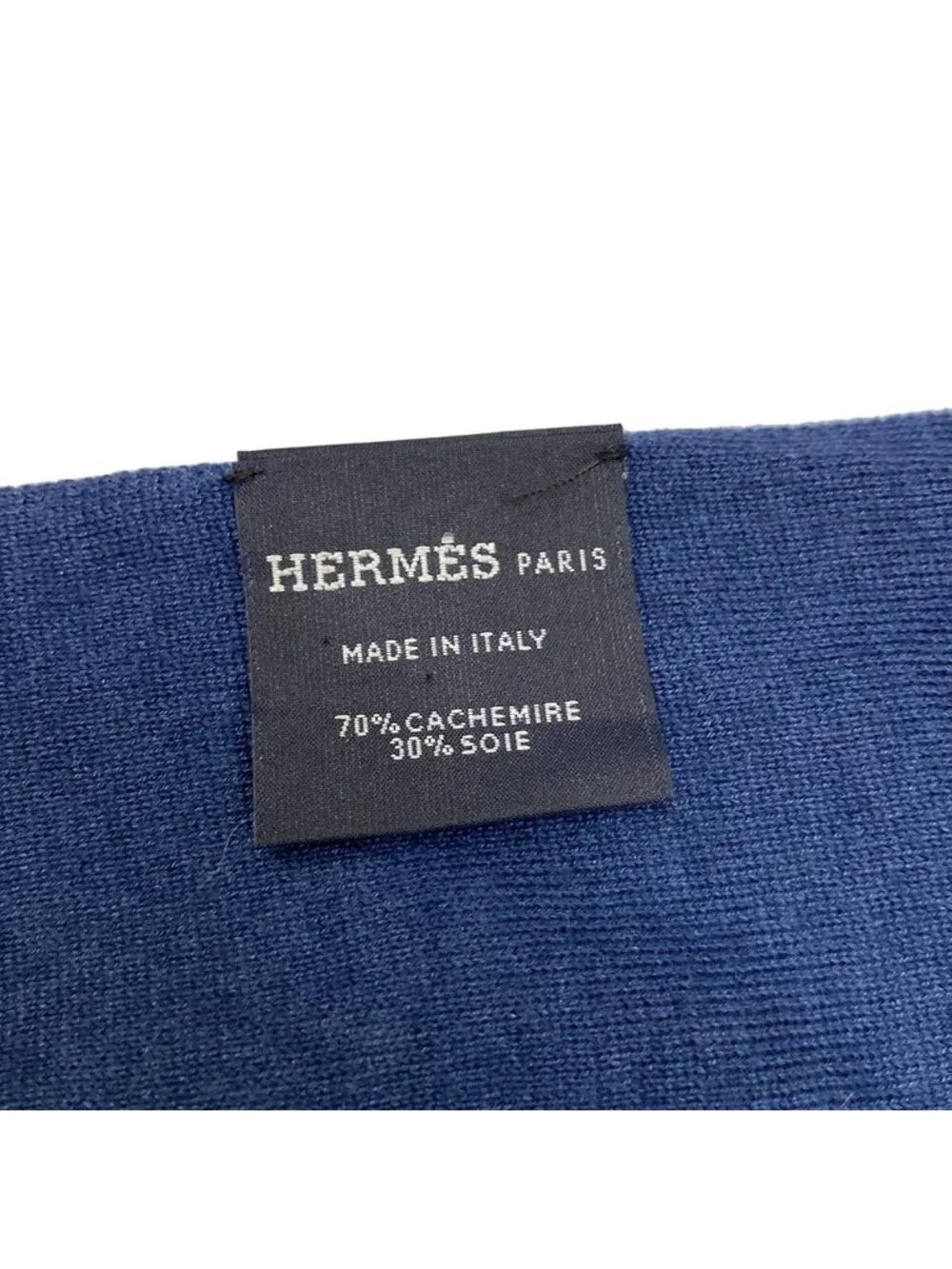 Hermes Scarf le Tour Light Blue Navy Cashmere Silk - Picture 2 of 4